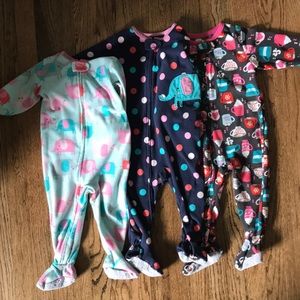 3 pack of Carter’s feety pajamas